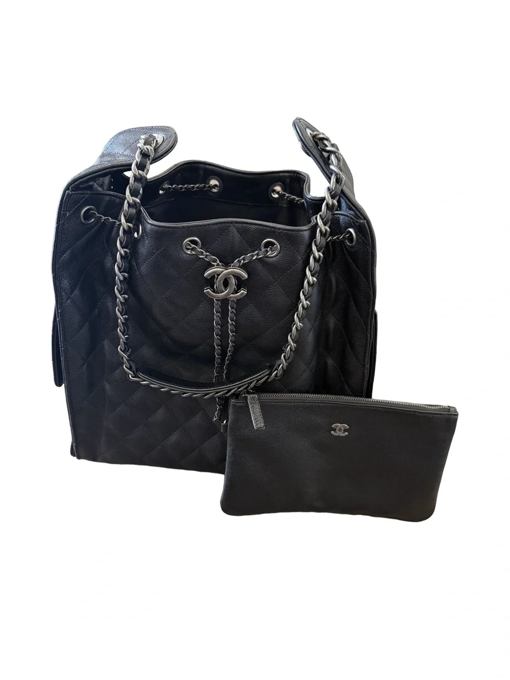 CHANEL | Bags | Chanel 25 Medium Black Caviar With Rhw Hobo  display picture 3